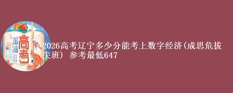 2026辽宁多少分能考上数字经济(成思危拔尖班) 参考最低647