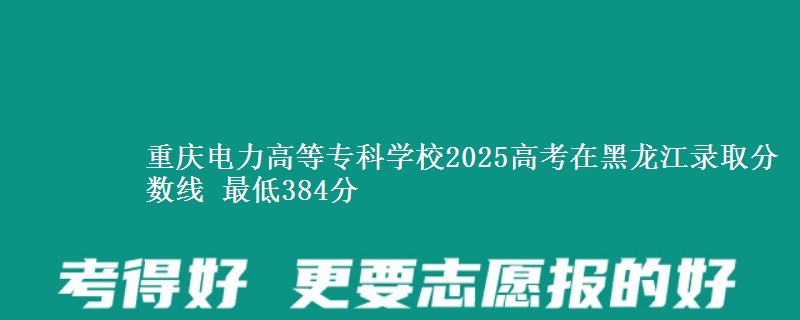重庆电力高等专科学校2025高考黑龙江分数线 最低384分