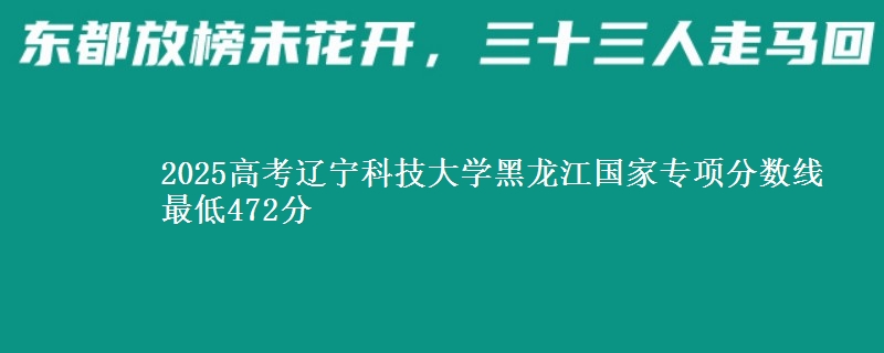 2025年辽宁科技大学黑龙江国家专项分数线 最低472分