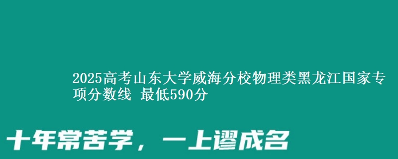 2025年山东大学威海分校物理类黑龙江国家专项分数线 最低590分