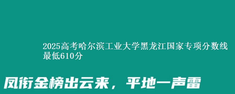 2025年哈尔滨工业大学黑龙江国家专项分数线 最低610分