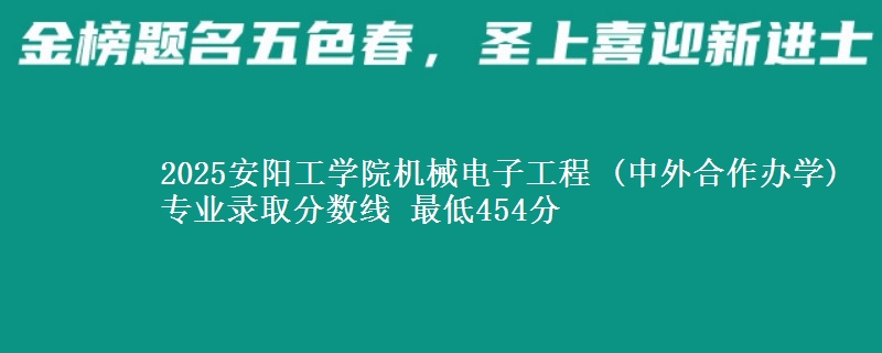 2025安阳工学院机械电子工程 (中外合作办学)专业分数线：最低454分
