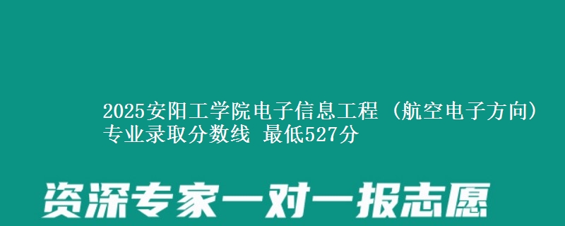 2025安阳工学院电子信息工程 (航空电子方向)专业分数线：最低527分