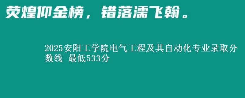 2025安阳工学院电气工程及其自动化专业分数线：最低533分