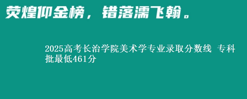 2025年长治学院美术学专业录取分数线：最低461分