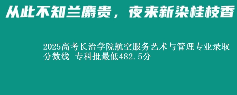 2025年长治学院航空服务艺术与管理专业录取分数线：最低482.5分