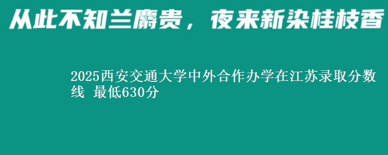 2025西安交通大学中外合作办学在江苏分数线：最低630分
