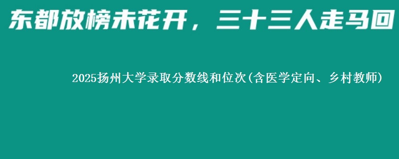 2025扬州大学录取分数线和位次(含医学定向、乡村教师)