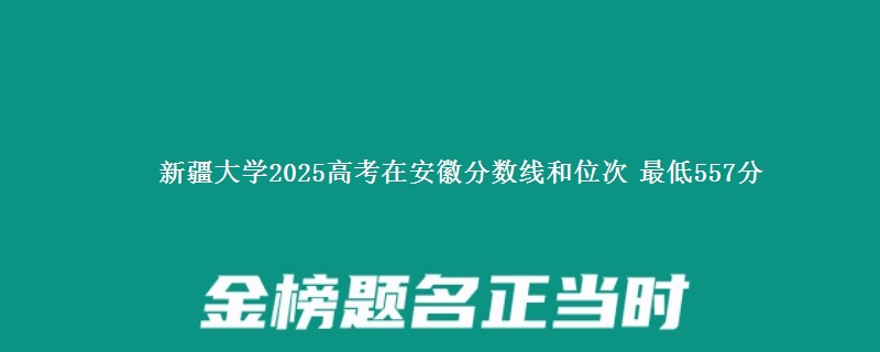 新疆大学2025年在安徽分数线和位次 最低557分