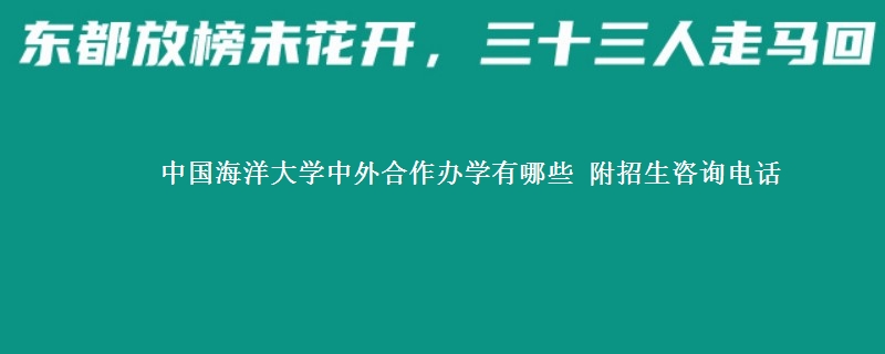 中国海洋大学中外合作办学有哪些 附招生咨询电话
