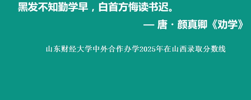 山东财经大学中外合作办学2025年在山西录取分数线
