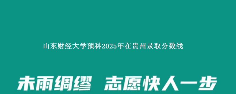 山东财经大学预科2025年在贵州录取分数线