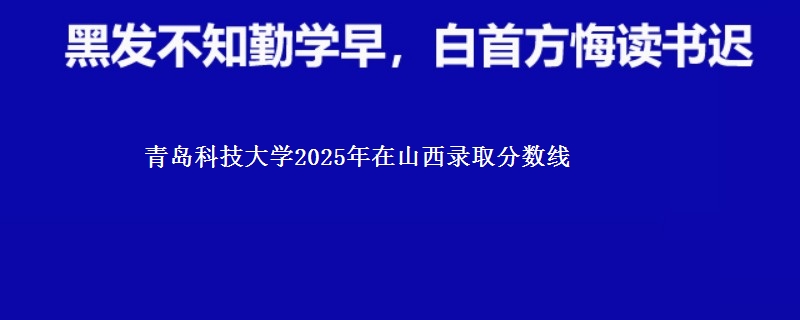 青岛科技大学2025年在山西录取分数线