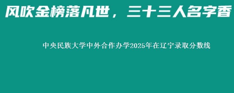 中央民族大学中外合作办学2025年在辽宁录取分数线