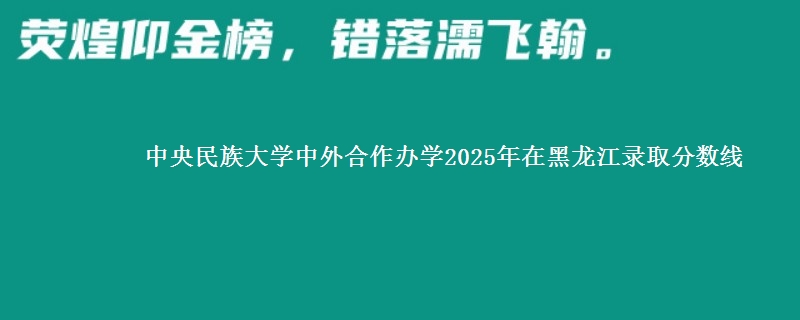 中央民族大学中外合作办学2025年在黑龙江录取分数线