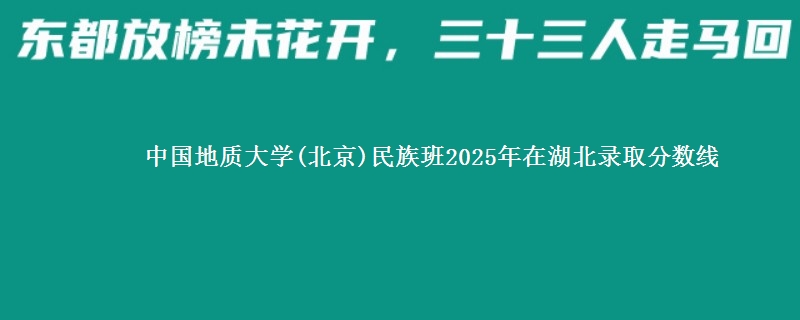中国地质大学(北京)民族班2025年在湖北录取分数线