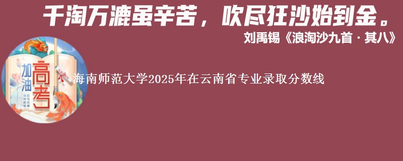 海南师范大学2025年在云南专业录取分数线