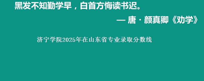 济宁学院2025年在山东专业录取分数线