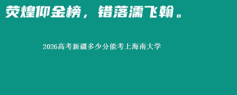 2026新疆多少分能考上海南大学