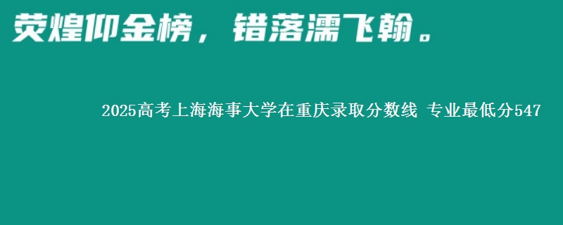 2025年上海海事大学在重庆录取分数线 专业最低分547