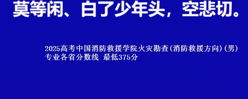 2025年中国消防救援学院火灾勘查(消防救援方向)(男)专业最低分数线 最低375分