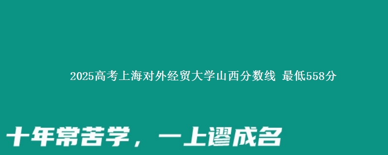 2025年上海对外经贸大学山西分数线 最低558分