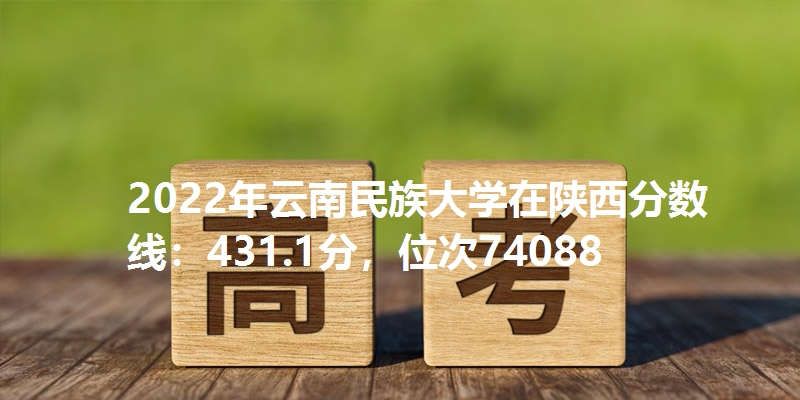 2022年云南民族大学在陕西分数线：431.1分，位次74088