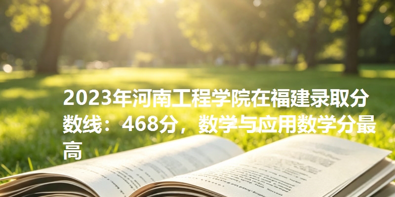 2023年河南工程学院在福建录取分数线：468分，数学与应用数学分最高