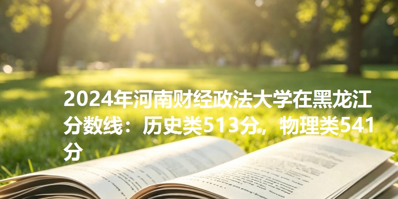 2024年河南财经政法大学在黑龙江分数线：历史类513分，物理类541分