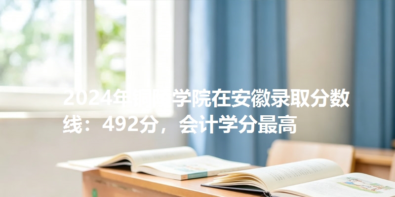 2024年铜陵学院在安徽录取分数线：492分，会计学分最高