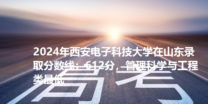 2024年西安电子科技大学在山东录取分数线：612分，管理科学与工程类最低