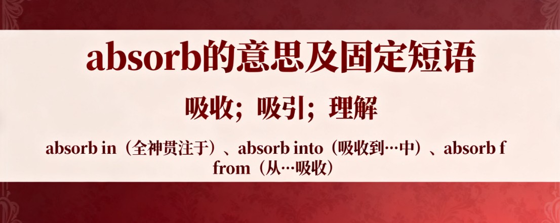 absorb的意思、短语、固定搭配及高考真题分析