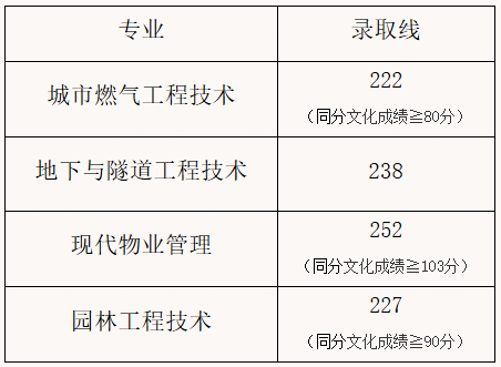 湖北城市建设职业技术学院2025年单招录取分数线