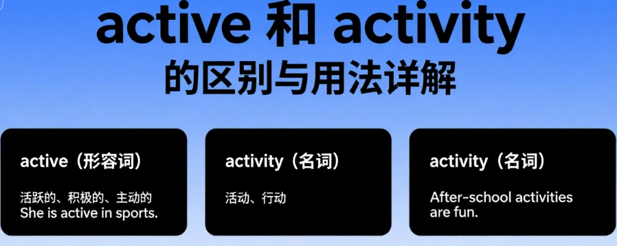 active和activity 的区别与用法详解
