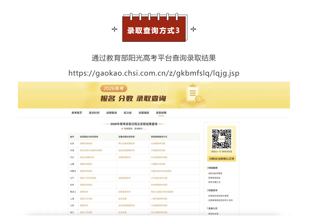 阳光高考网录取查询 阳光高考网录取查询