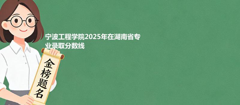 宁波工程学院2025在湖南专业录取最低分汇总 2026参考
