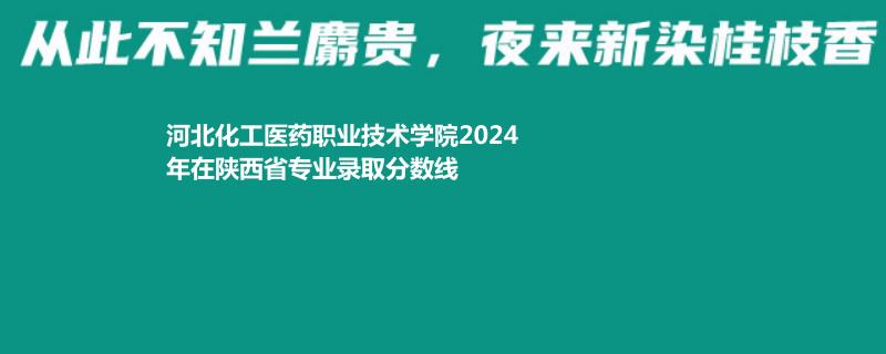 河北化工医药职业技术学院2024年在陕西省专业录取分数线