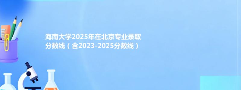 海南大学2025年在北京中外合作办学分数线和最低位次(含2023-2025历年)