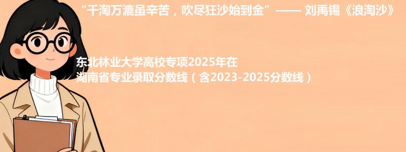东北林业大学高校专项2025年在湖南分数线和最低位次(含2023-2025历年)