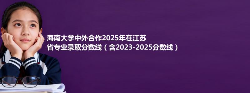 海南大学2025年在江苏中外合作办学分数线和最低位次(含2023-2025历年)