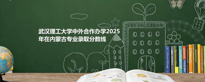 武汉理工大学中外合作办学2025在内蒙古分专业分数线和最低位次
