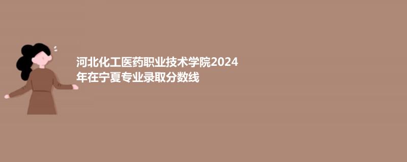 河北化工医药职业技术学院2024年在宁夏专业录取分数线