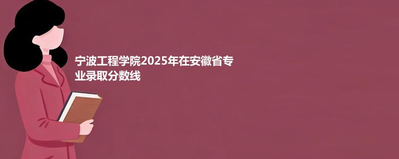 宁波工程学院2025在安徽专业录取最低分 