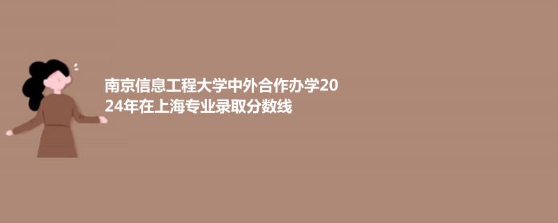 南京信息工程大学中外合作办学2024年在上海专业录取分数线