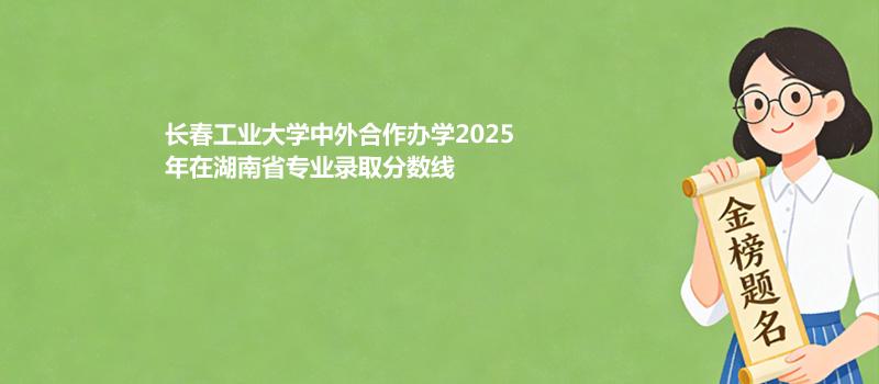 长春工业大学中外合作办学2025在湖南专业录取最低分汇总 2026参考